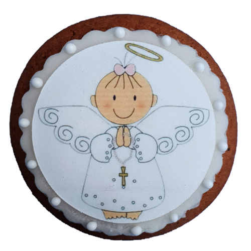 Turta dulce ingeras alb botez