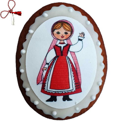 Martisor din turta dulce fetita port traditional