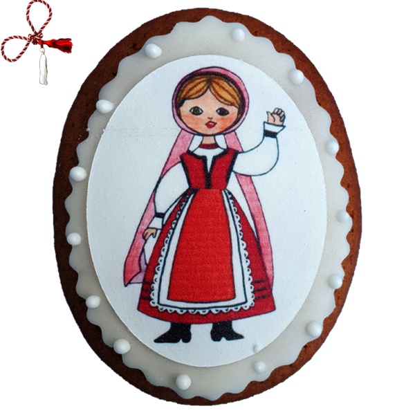 Martisor din turta dulce fetita port traditional